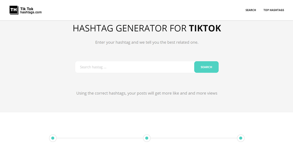 Organic Marketing Hashtag Generator For TikTok Website Screenshot